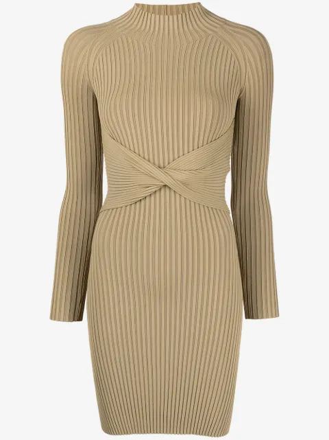 Dion Lee twist-detail ribbed-knit minidress