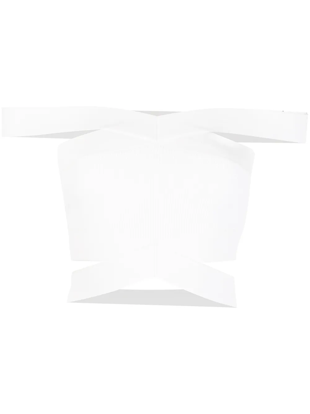 

Dion Lee cross-strap ribbed bustier top - White