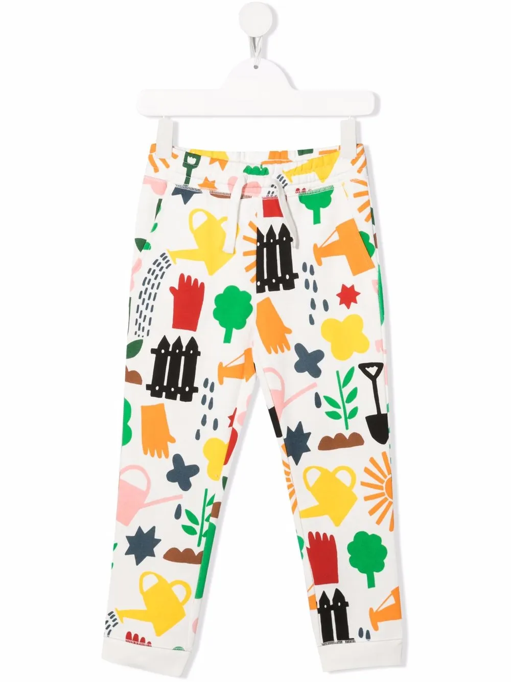 

Stella McCartney Kids garden-print straight-leg trousers - White