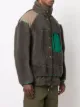 sacai colour-block shearling coat