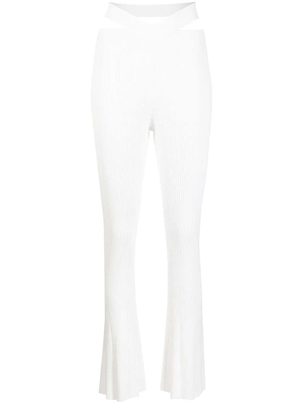 

Dion Lee pantalones acampanados Cross Rib - Blanco