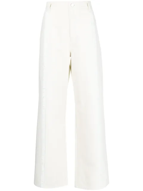 Dion Lee Frayed Two Tone wide-leg jeans 