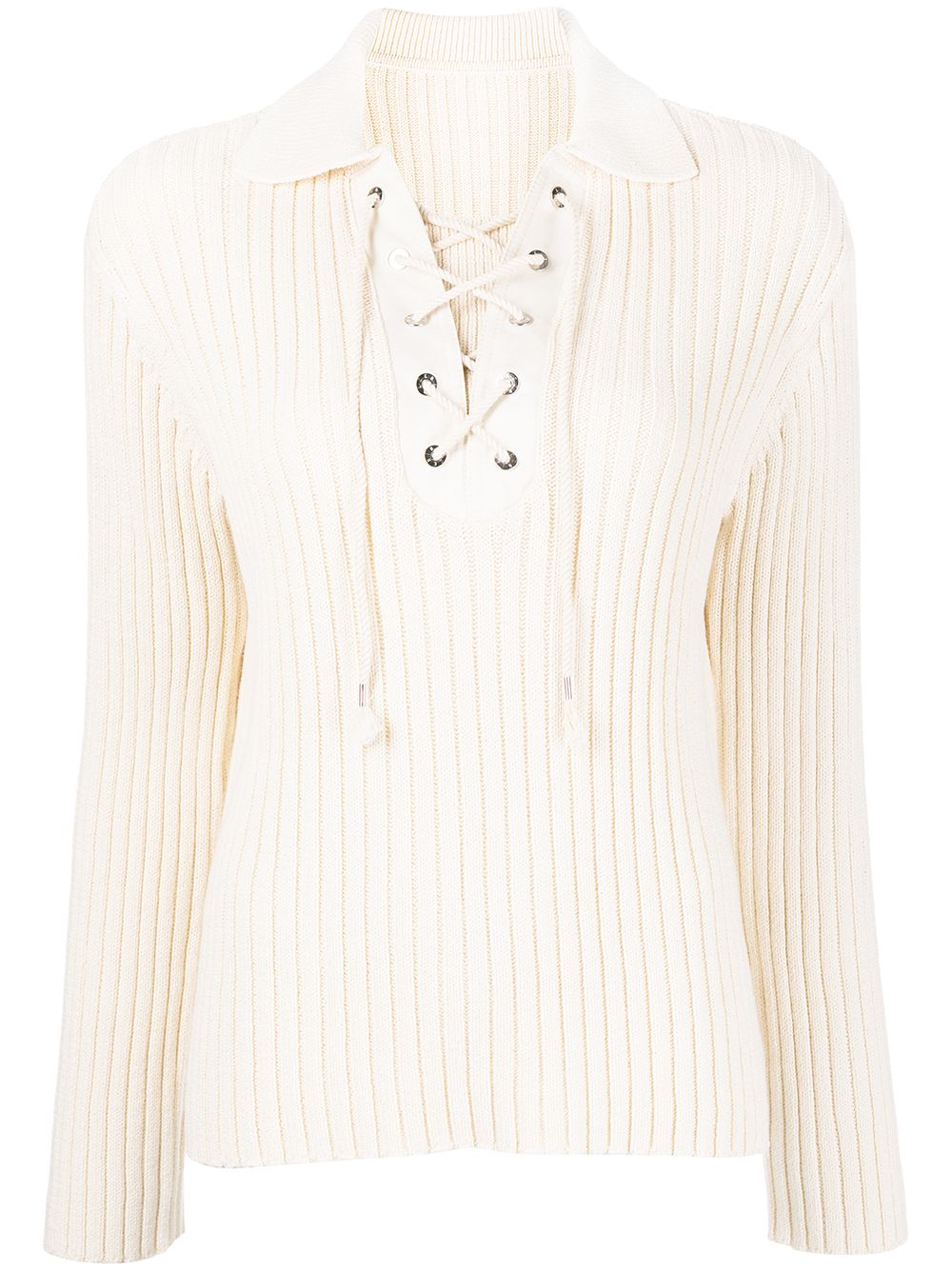 

Dion Lee tie-detail ribbed jumper - White