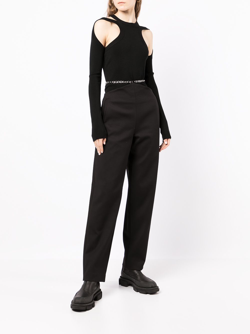 Dion Lee Broek met schakelketting detail - Zwart