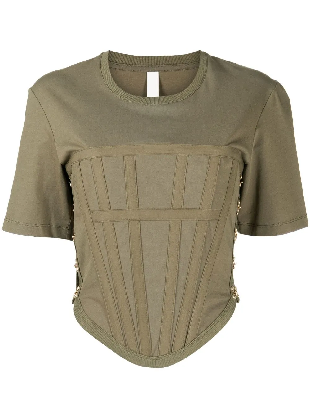 

Dion Lee playera con panel estilo corset - Verde