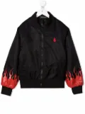Vision Of Super Kids flame-print bomber jacket - Black