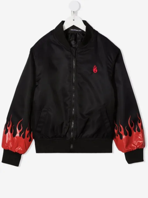 Vision Of Super Kids chamarra bomber con estampado de llamas