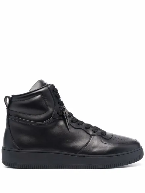 Shop Roberto Cavalli leather high-top 