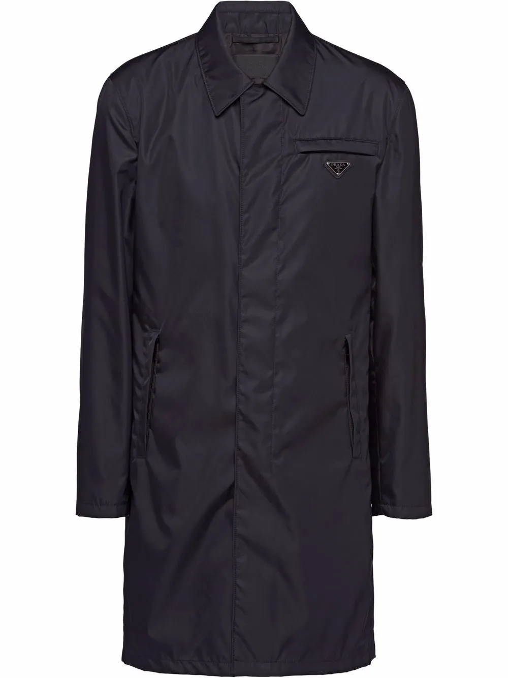 Re-Nylon button-front raincoat