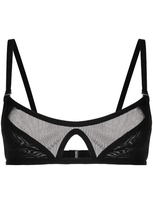 Velvet mesh band bra in black - Dim Chic Line