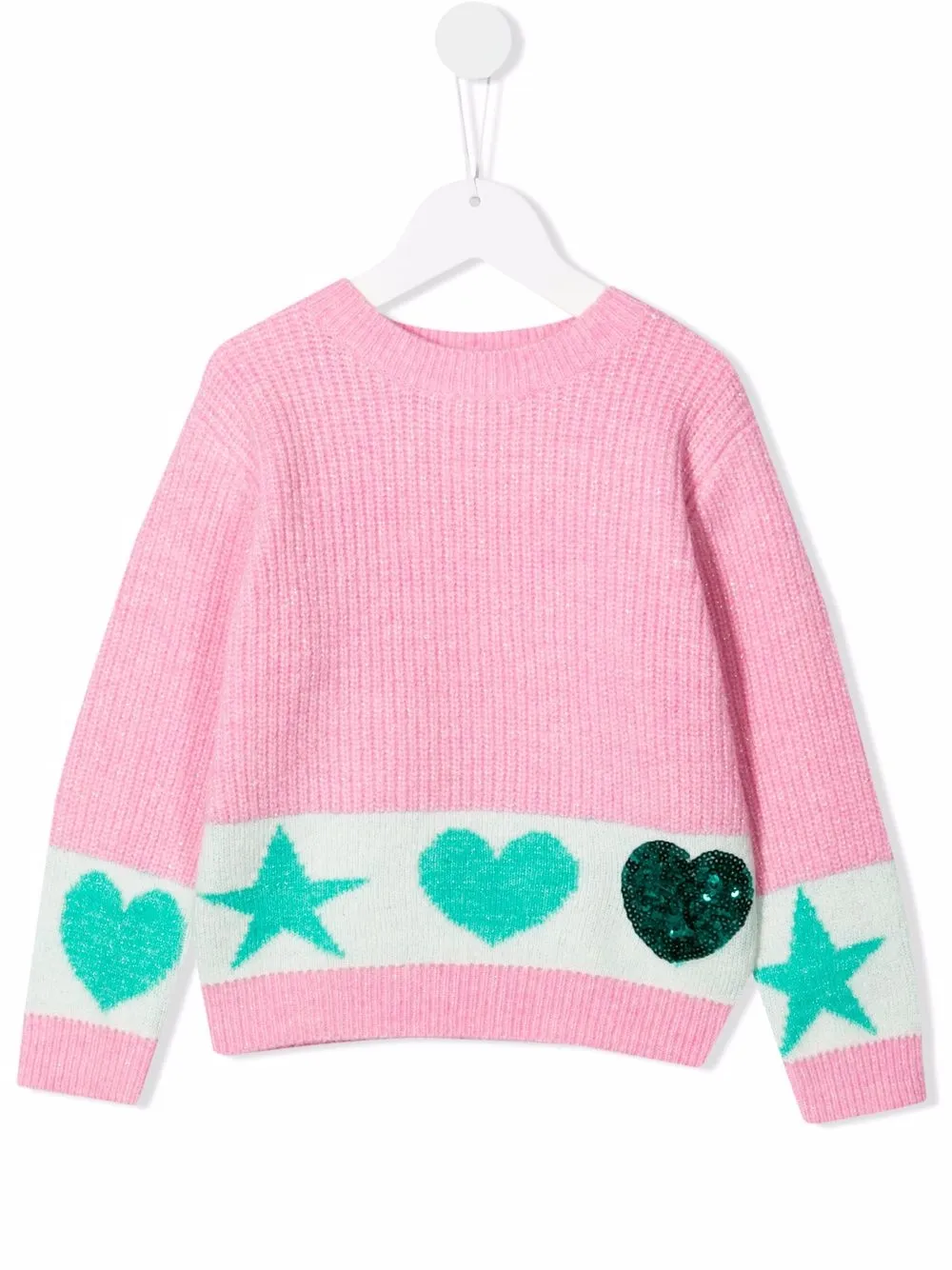 

Billieblush heart-patch knitted jumper - Pink