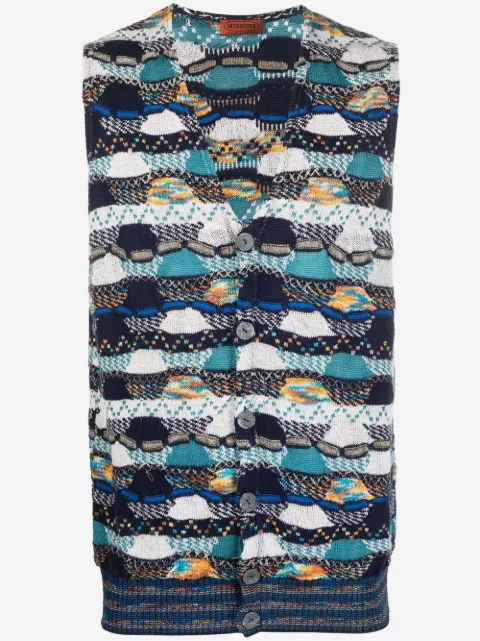 Missoni Pre-Owned 2000s abstract-knit waistcoat