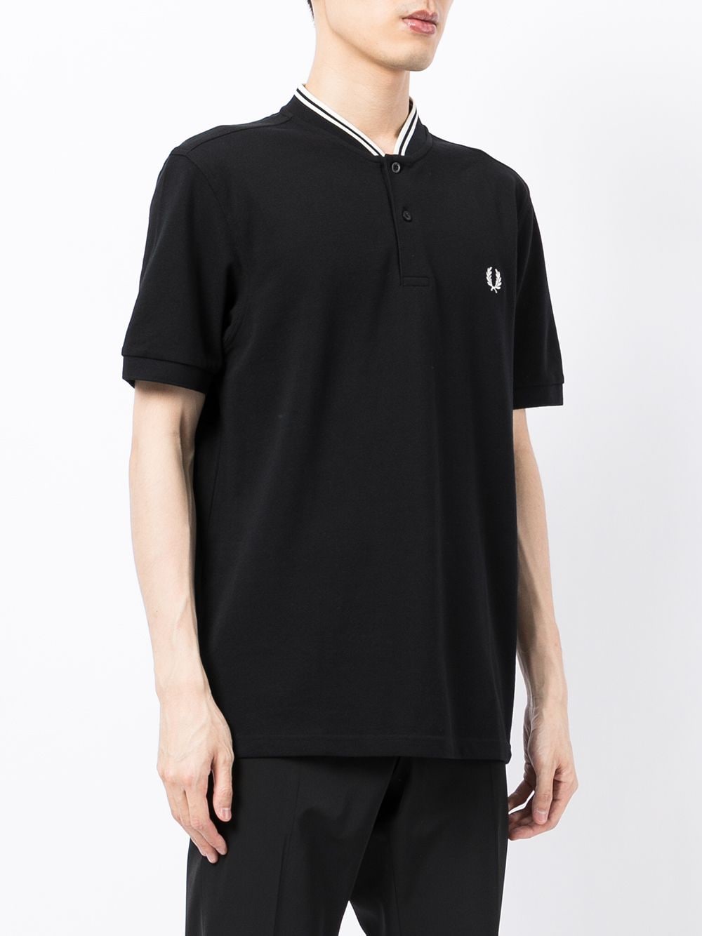 Shop Fred Perry Embroidered-logo Polo T-shirt In Black