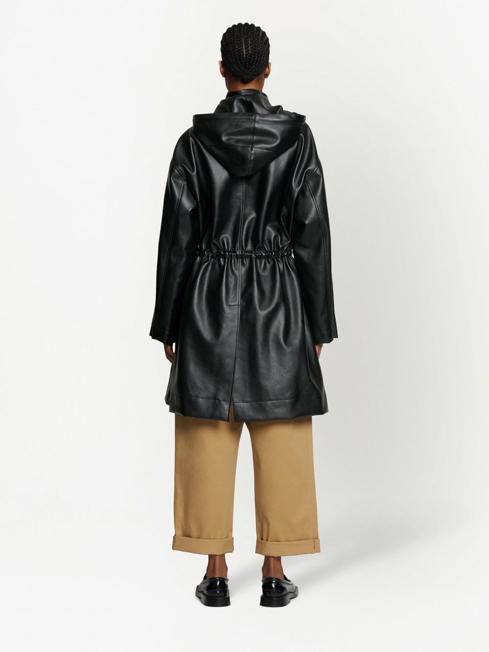 Shop Proenza Schouler White Label Hooded Faux Leather Parka In Black
