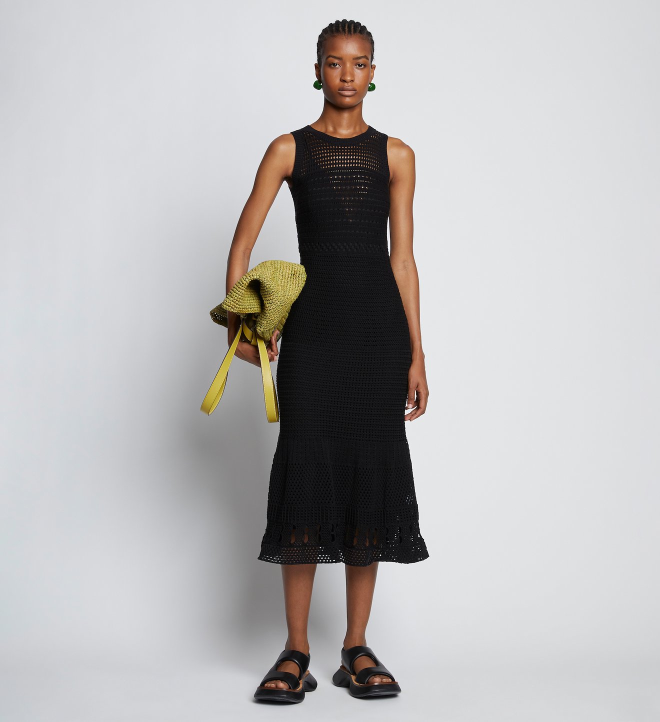 Silk Cotton Pointelle Sleeveless Dress