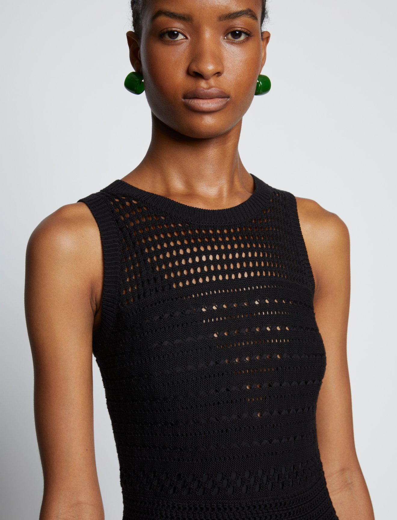 Silk Cotton Pointelle Sleeveless Dress #3