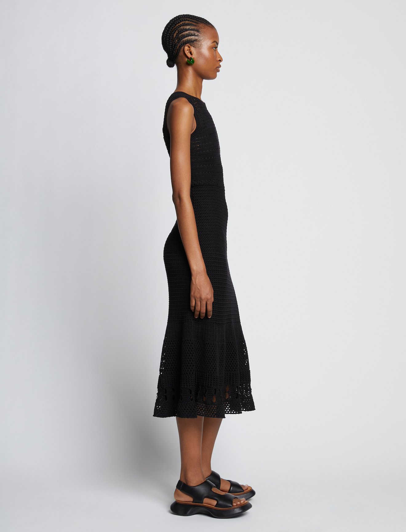 Silk Cotton Pointelle Sleeveless Dress #1