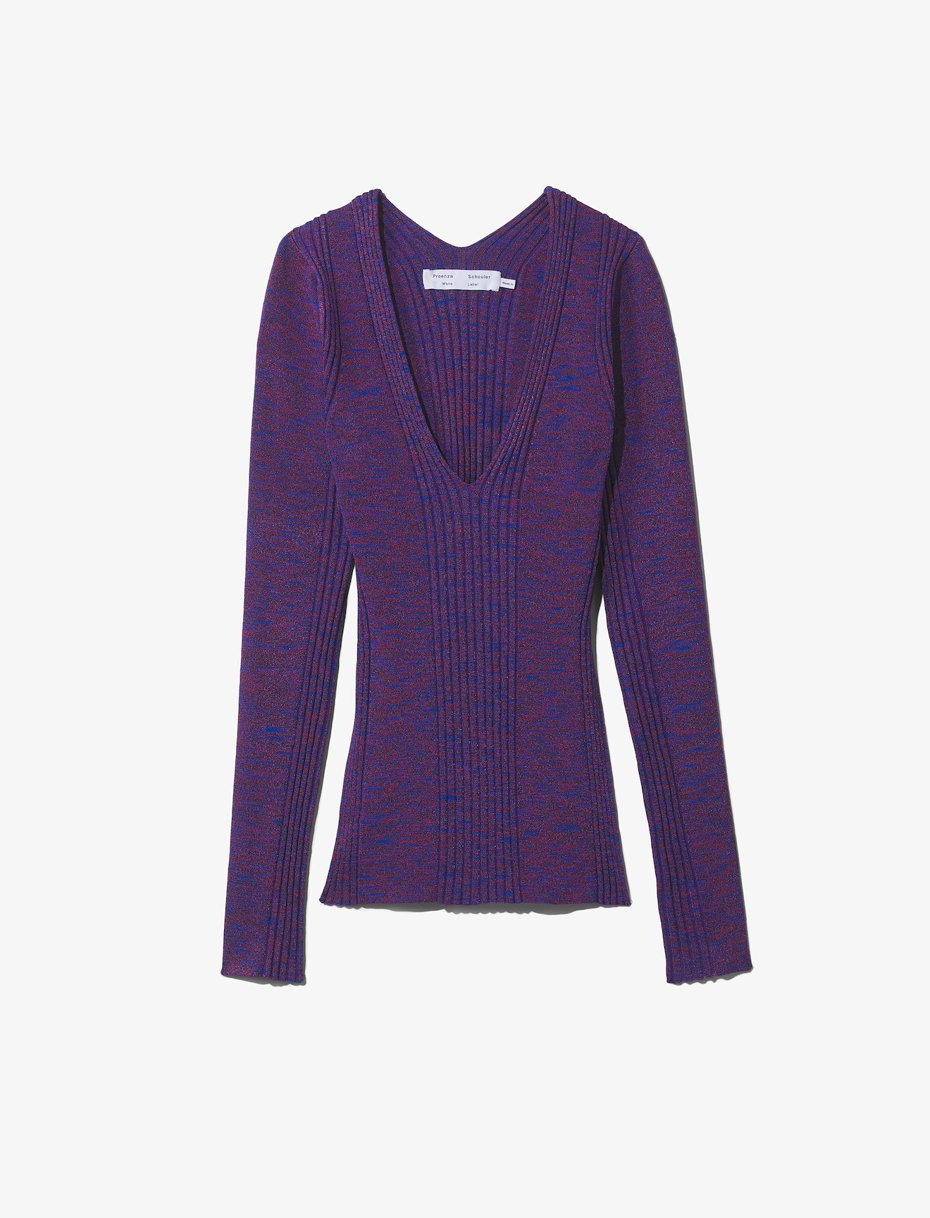 Melange Rib V-Neck Top #5