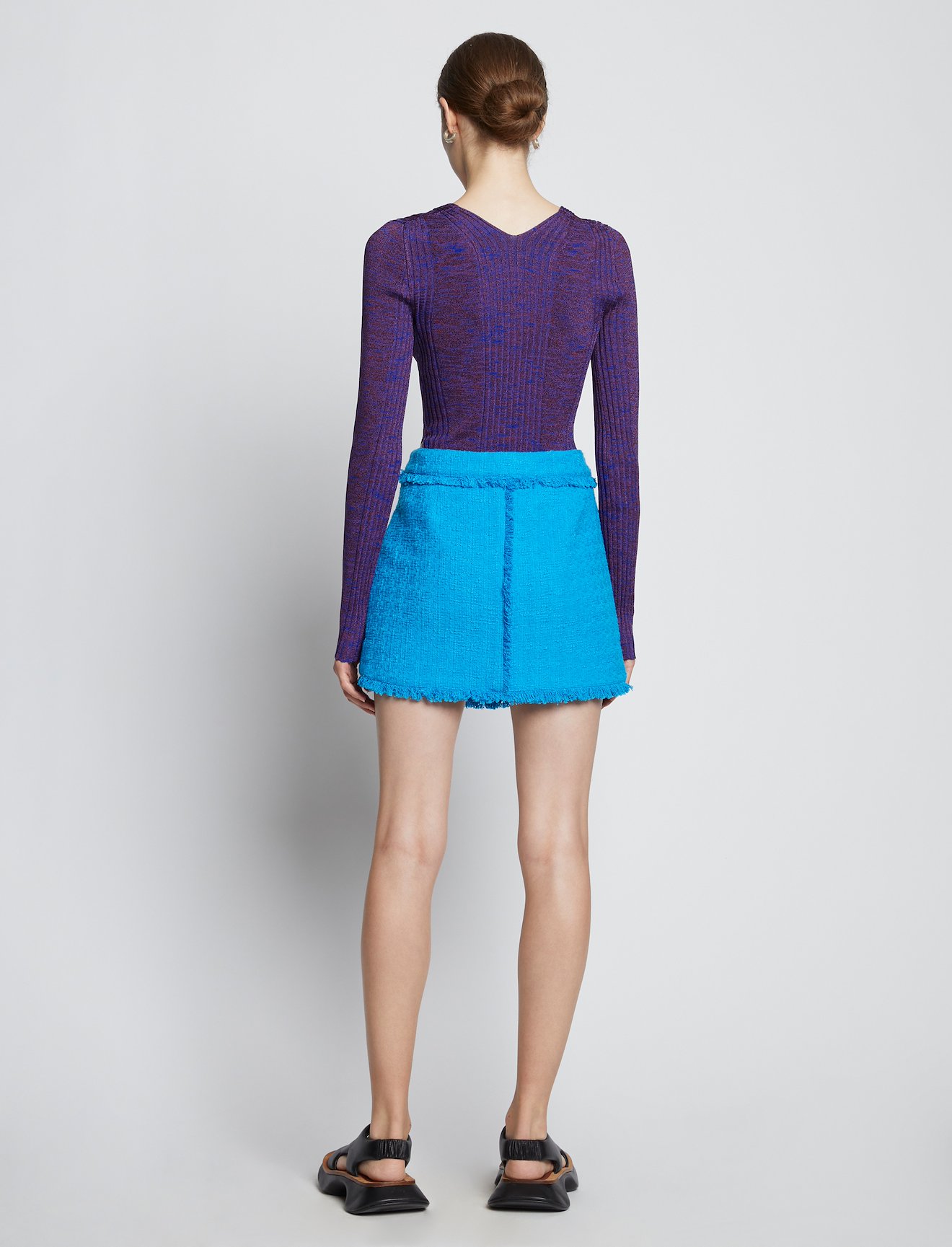 Melange Rib V-Neck Top #3
