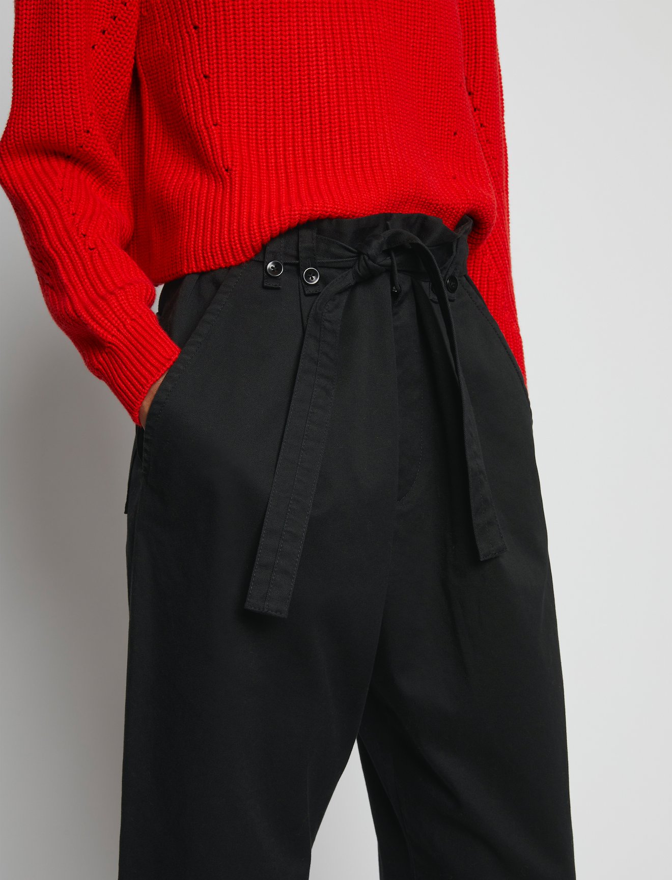 Cotton Twill Belted Pants #3
