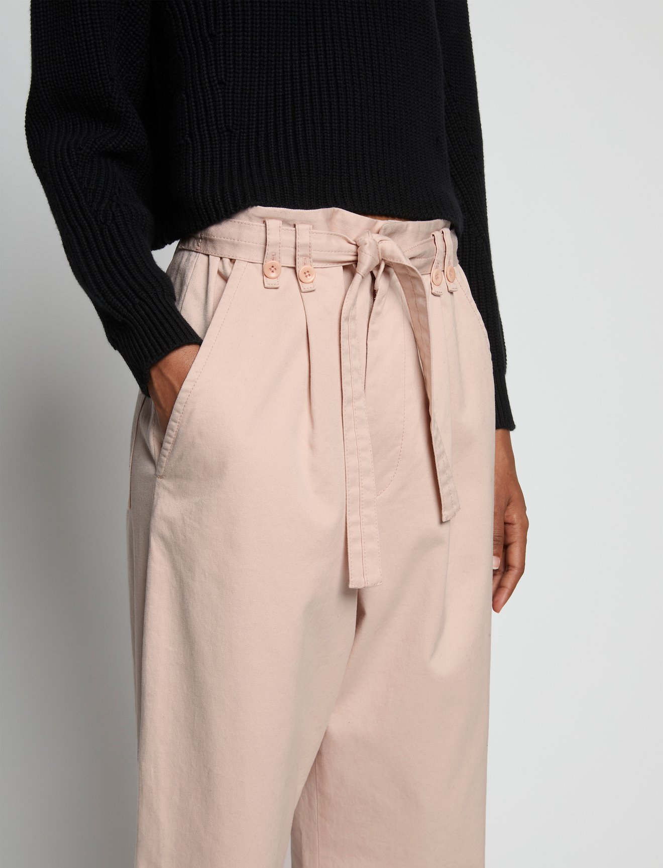 Cotton Twill Belted Pants #3