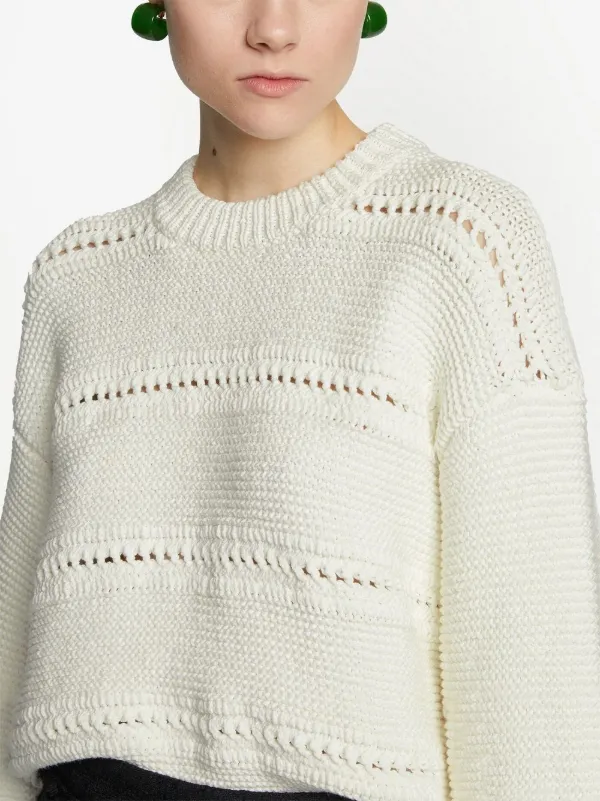 Cropped white knitted on sale jumper