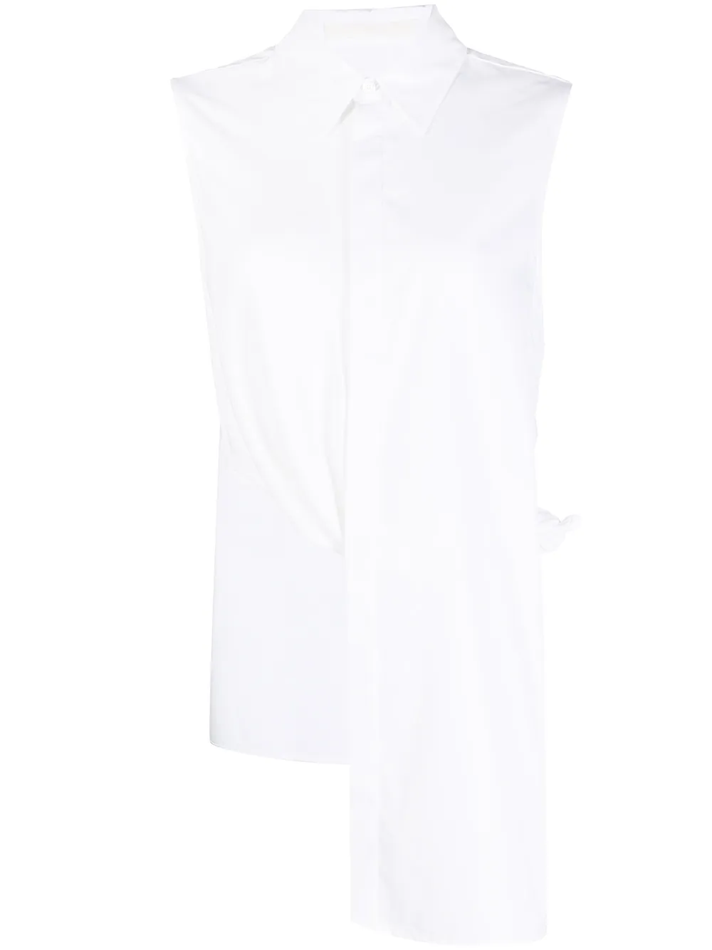 

Dion Lee camisa asimétrica sin mangas - Blanco