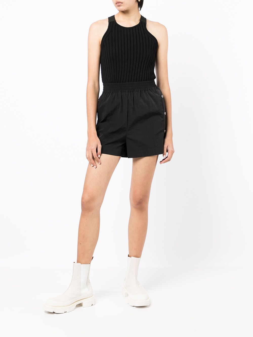 Dion Lee Elastische trainingsshorts - Zwart