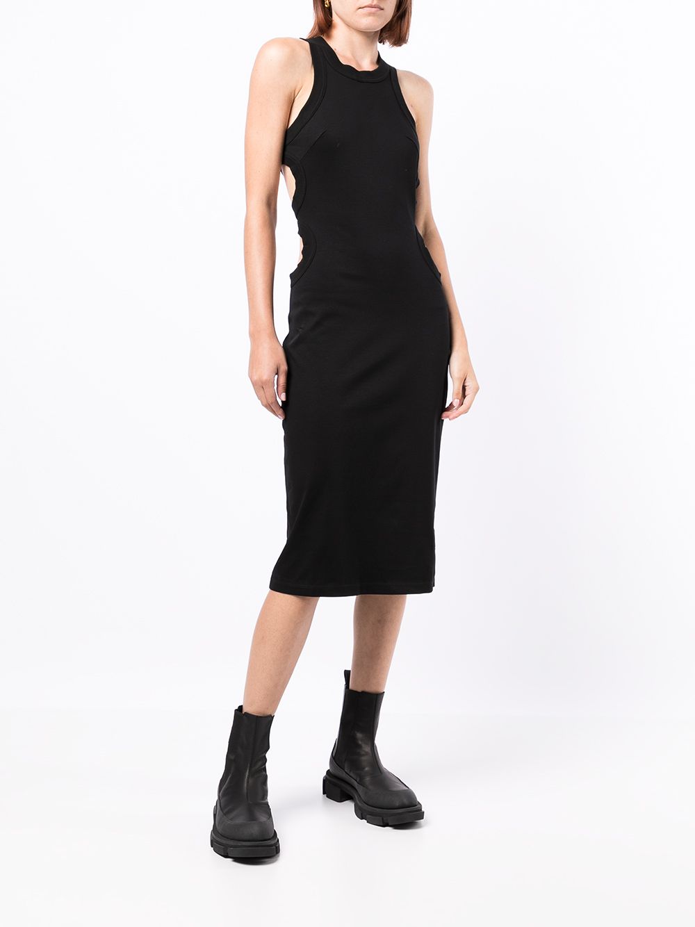 Shop Dion Lee Cut-detail Sleeveless Dress In Black
