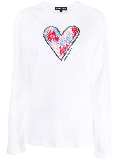 Markus Lupfer heart-embroidered T-shirt