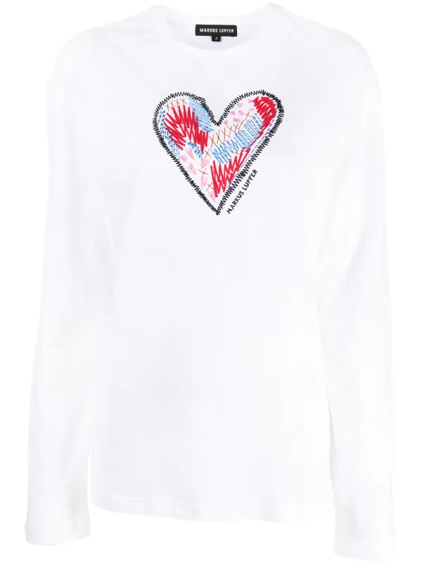 Markus Lupfer heart-embroidered T-shirt 