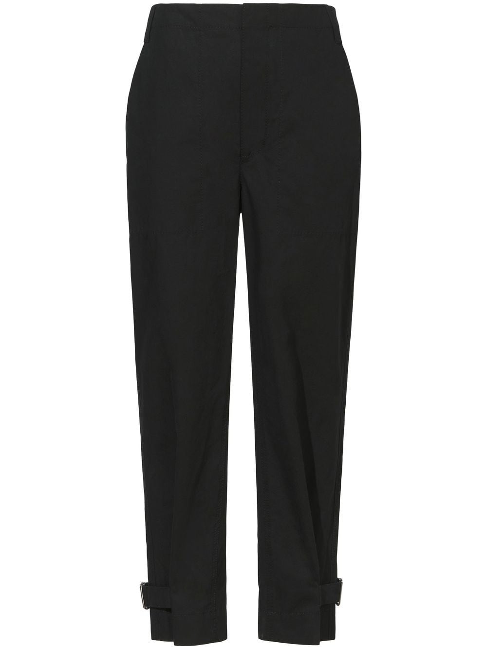 Shop Proenza Schouler White Label Buckled-ankle Tapered Trousers In Black