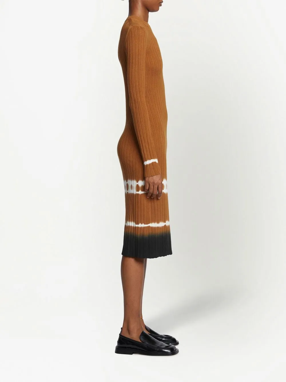 Ribbed-Knit Tie-Dye Midi Dress