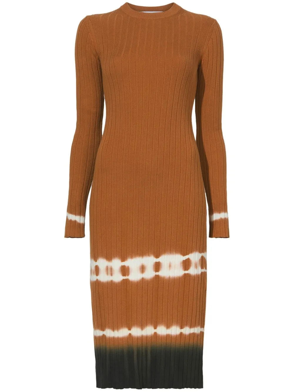 Proenza Schouler White Label ribbed-knit tie-dye midi dress | Brown | Image 1