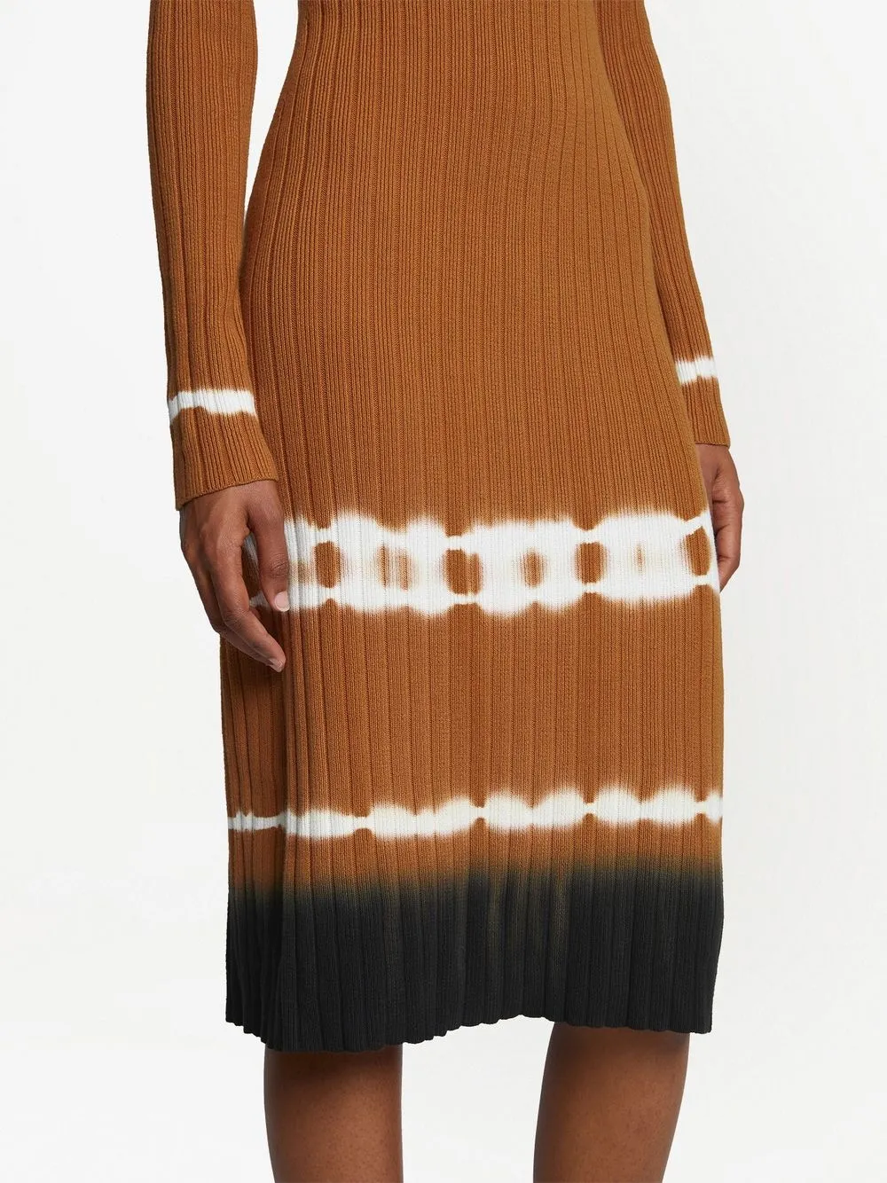 Ribbed-Knit Tie-Dye Midi Dress