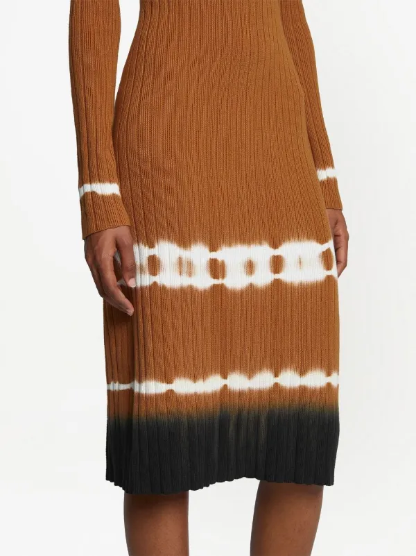 Proenza Schouler White Label ribbed-knit tie-dye Midi Dress | Brown | FARFETCH JO Proenza Schouler White Label ribbed-knit tie-dye Midi Dress | Brown | FARFETCH JO
