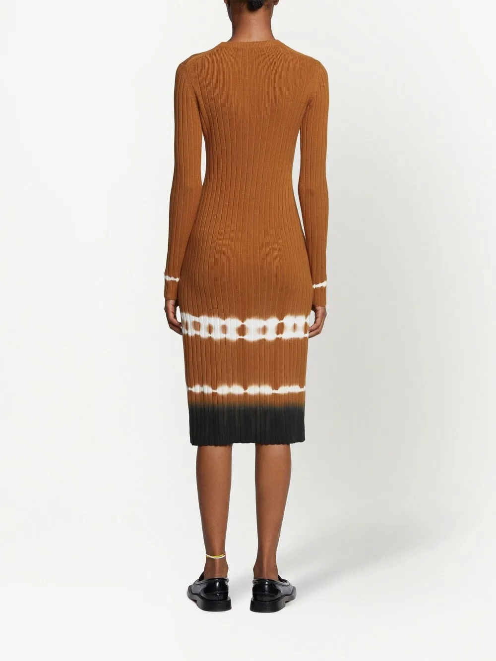 Ribbed-Knit Tie-Dye Midi Dress