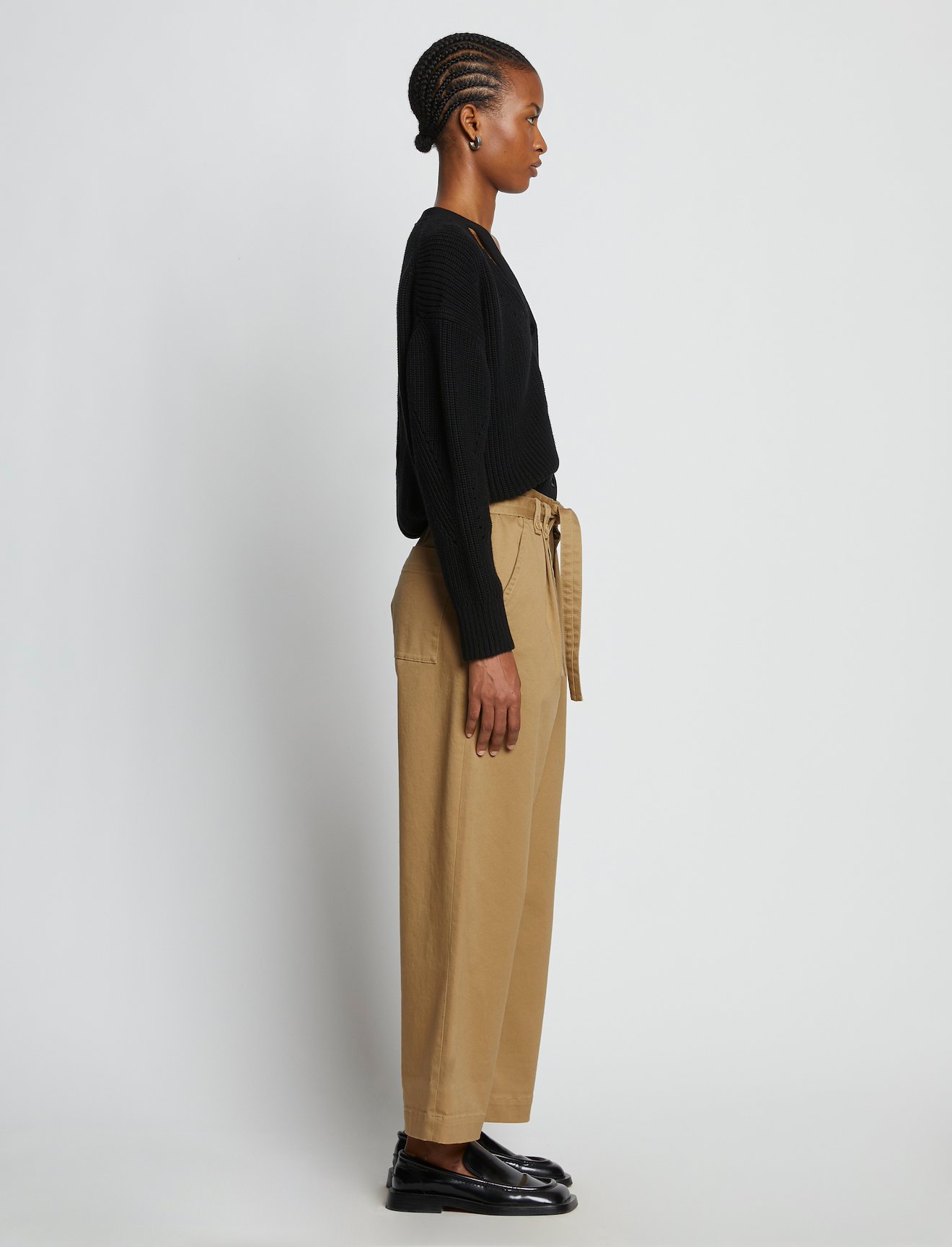 Cotton Twill Belted Pants #1