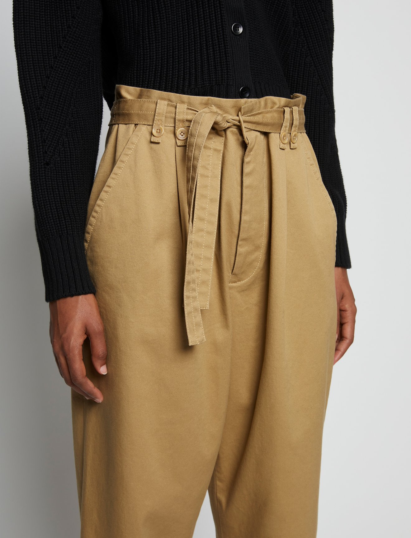 Cotton Twill Belted Pants #3