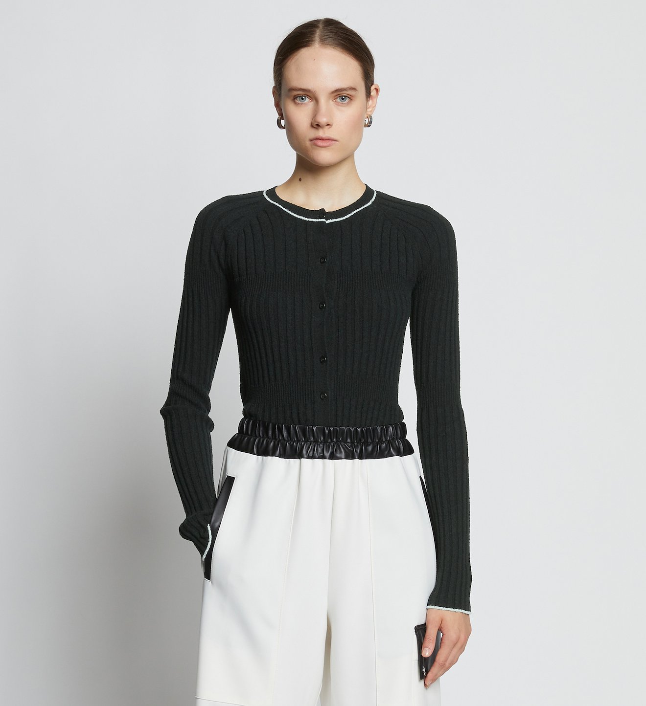 Fine Boucle Cropped Cardigan