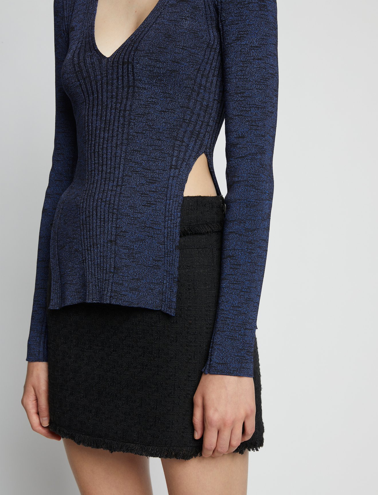 Melange Rib V-Neck Top #4