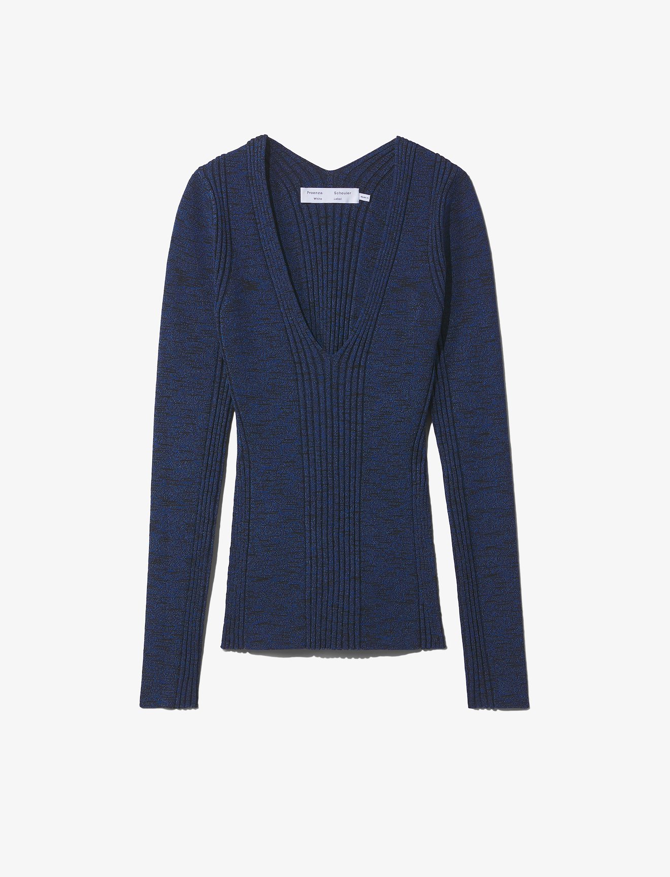 Melange Rib V-Neck Top #6