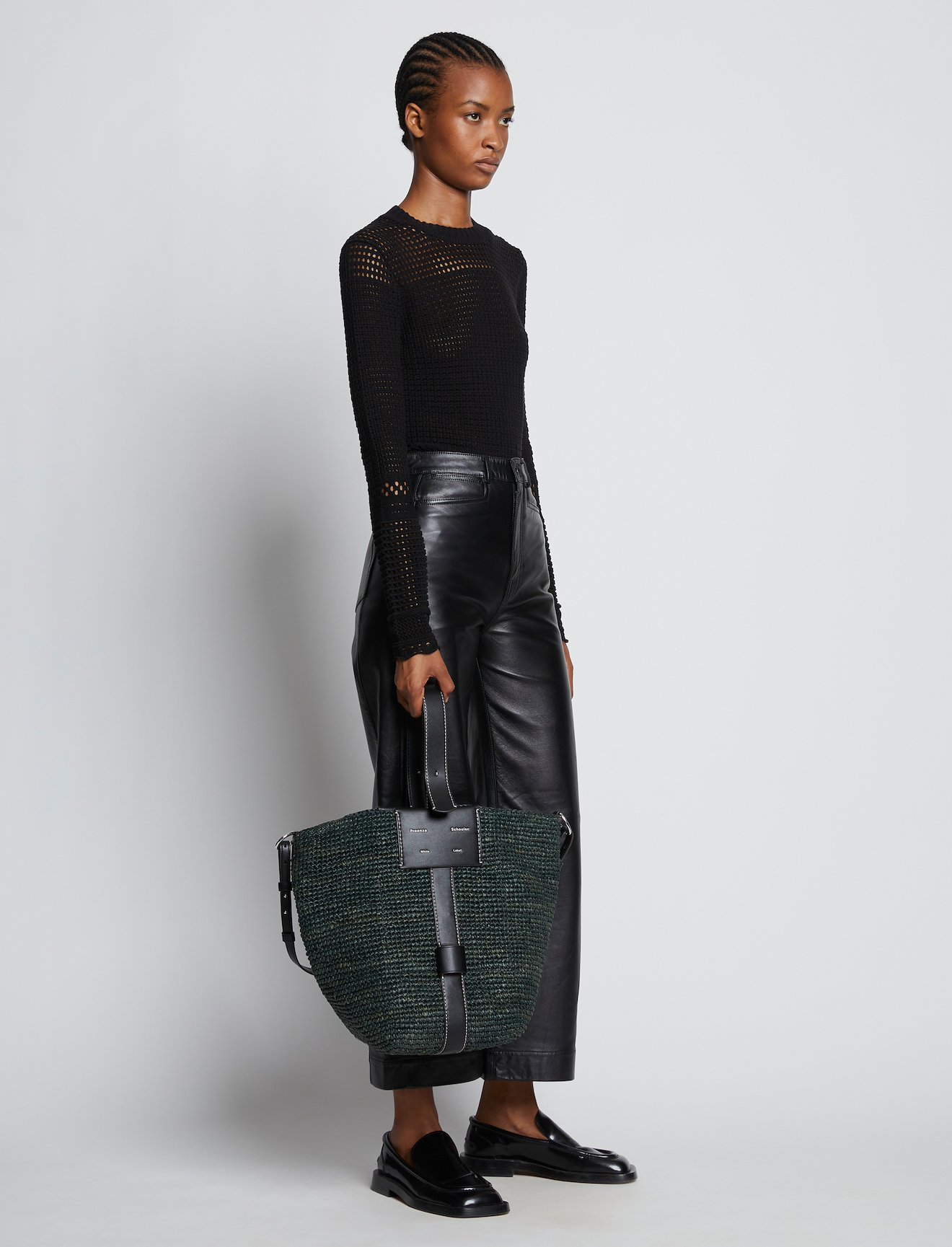 Sullivan Raffia Bag in green | Proenza Schouler