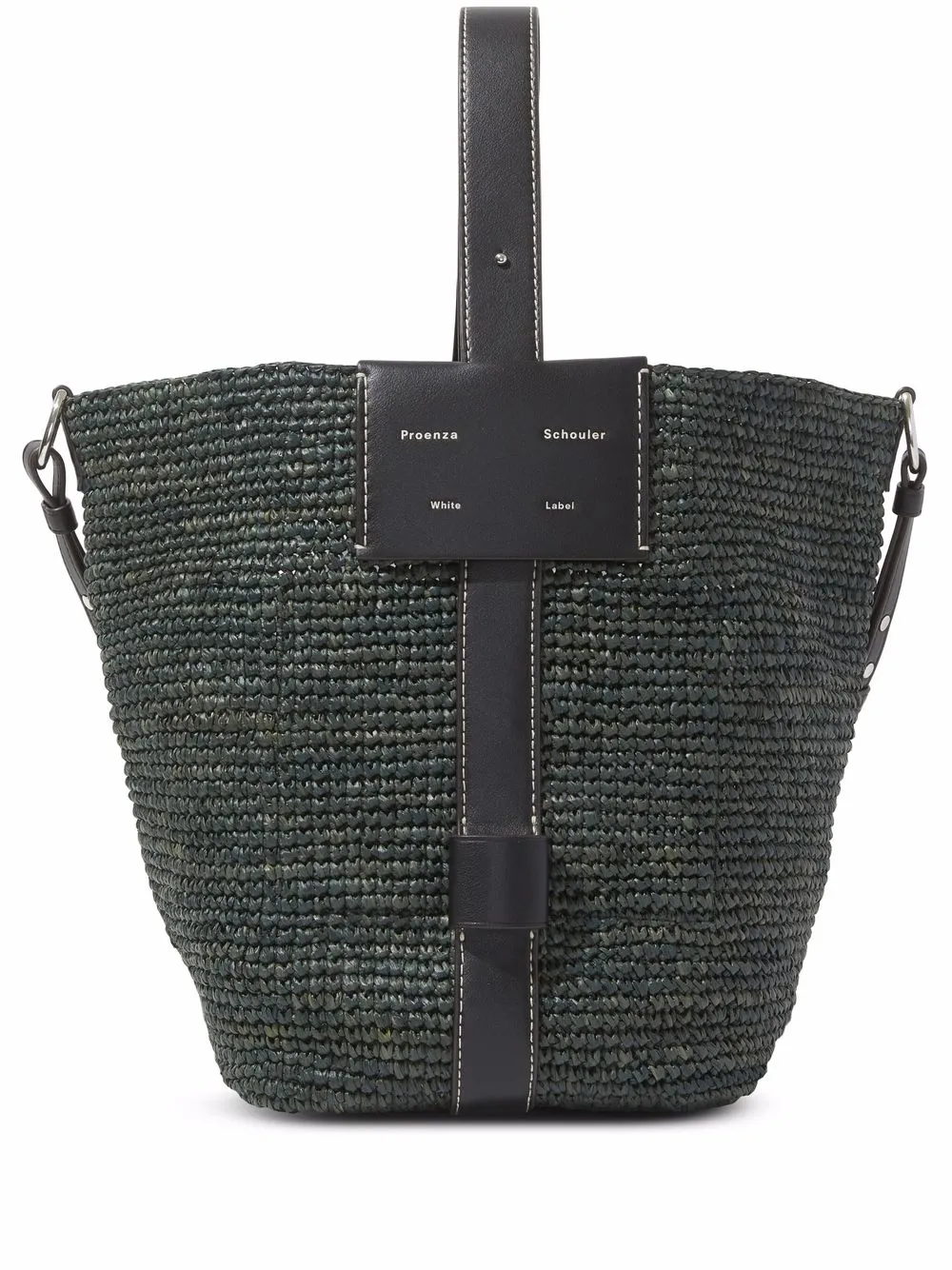 

Proenza Schouler White Label bolsa bucket Sullivan de rafia - Verde