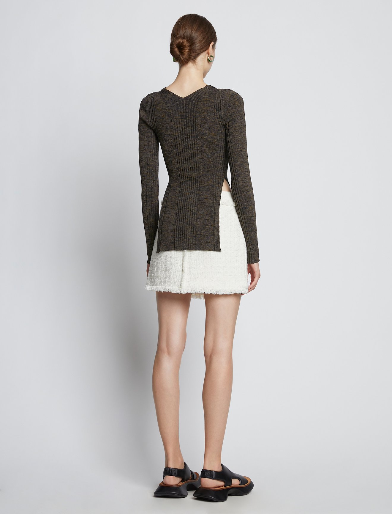 Melange Rib V-Neck Top #3
