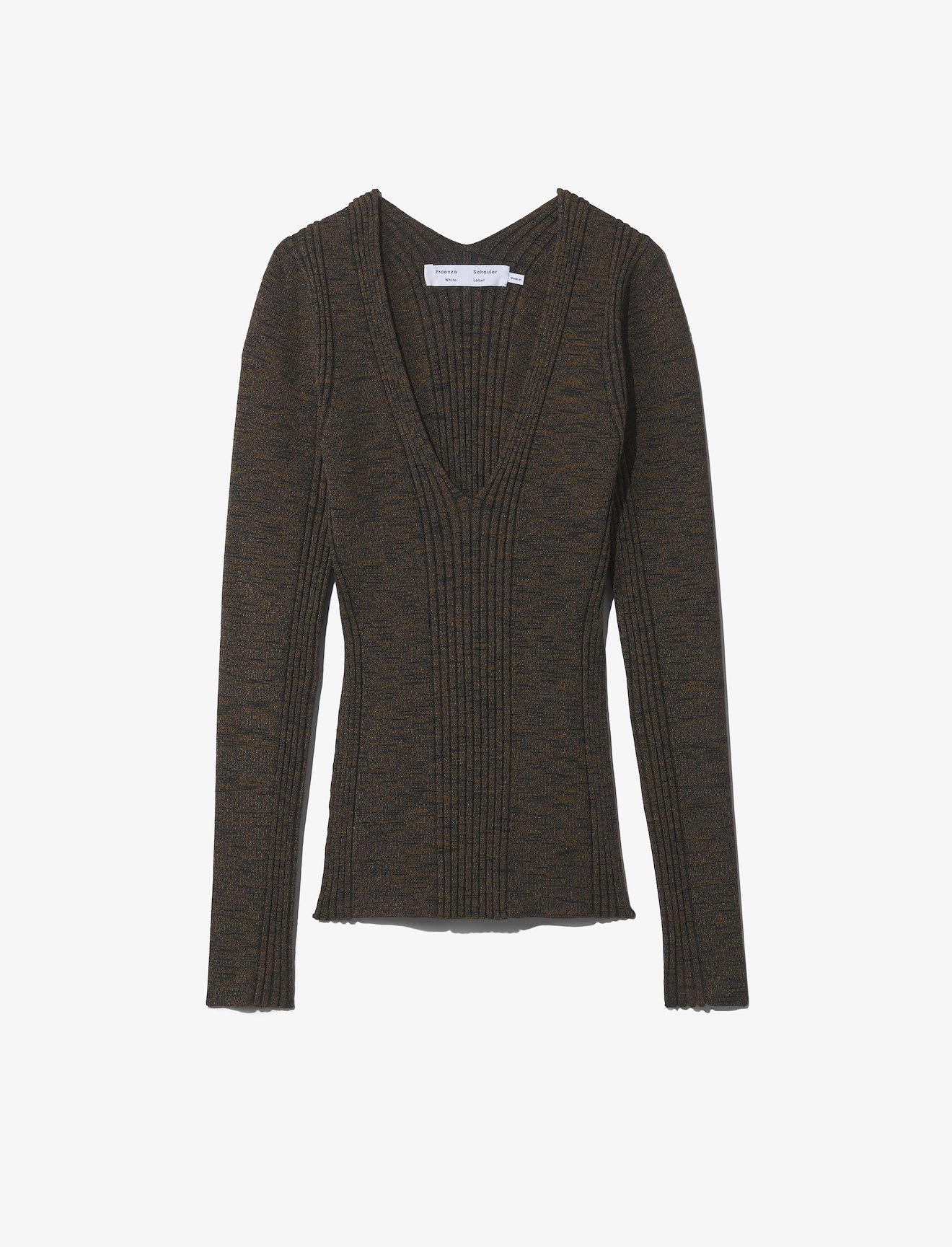 Melange Rib V-Neck Top #5