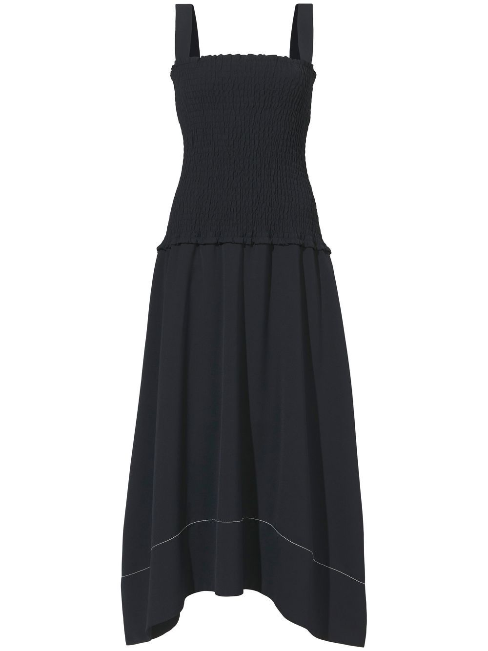 Shop Proenza Schouler White Label Ruched-detail Midi Dress In Black