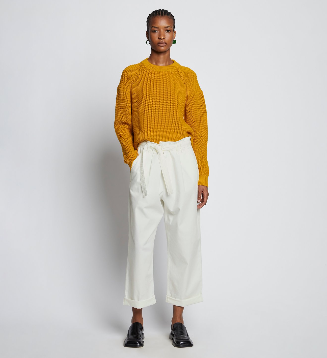 Cotton Twill Belted Pants