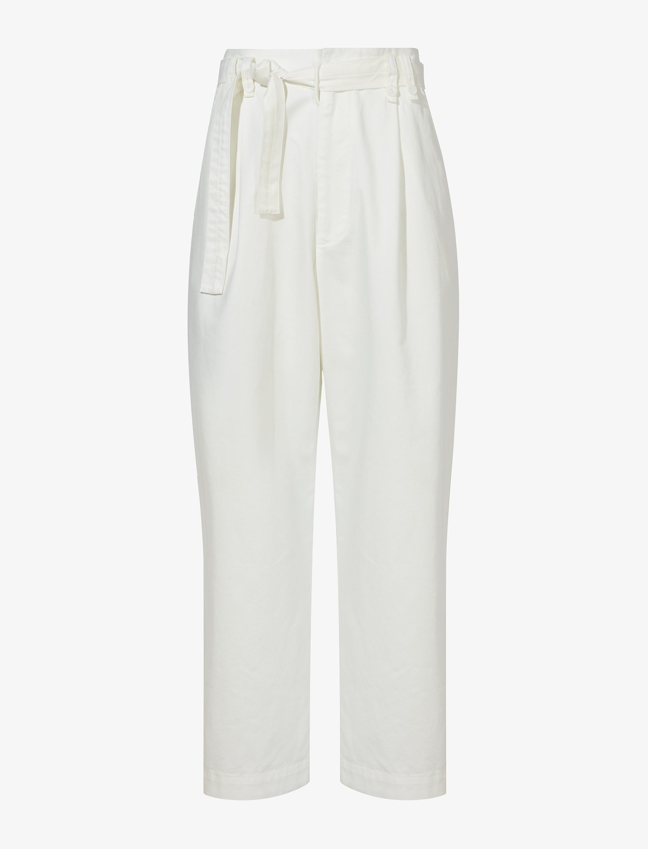 Cotton Twill Belted Pants in white | Proenza Schouler