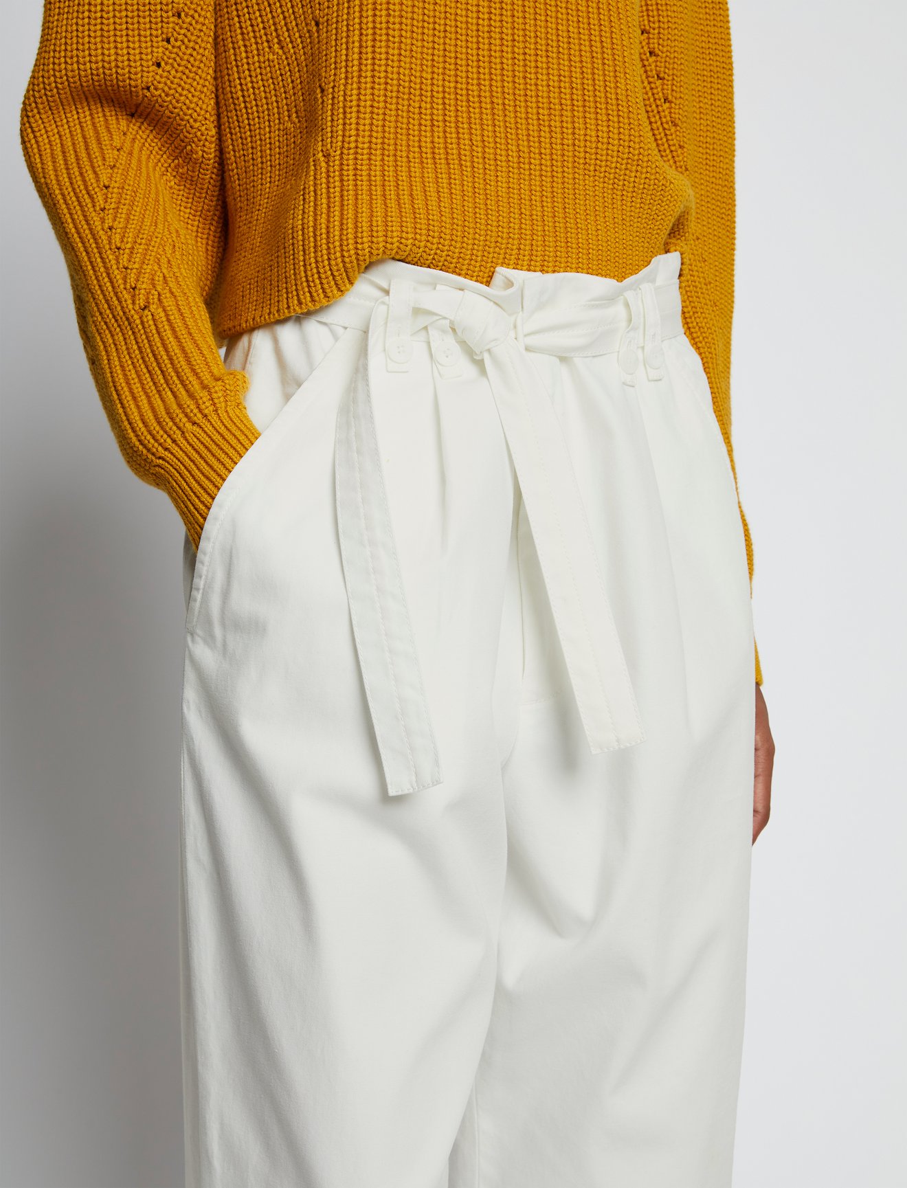 Cotton Twill Belted Pants #3